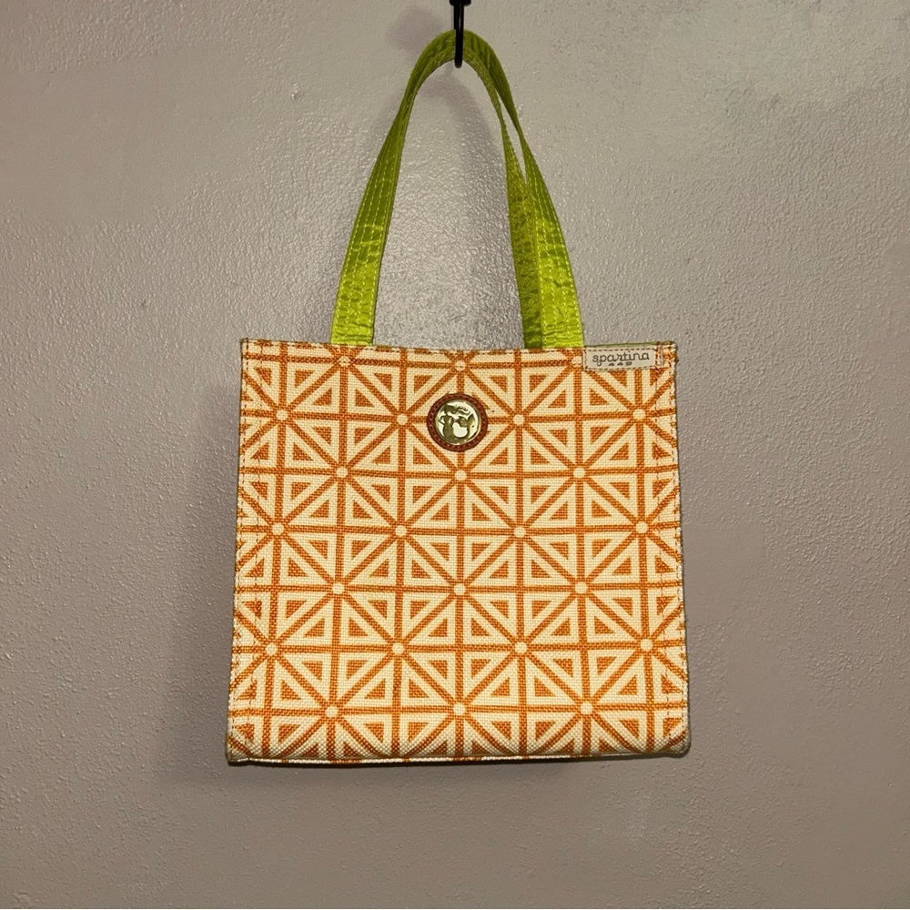 Spartina 449 Geometric Orange and Green Tote